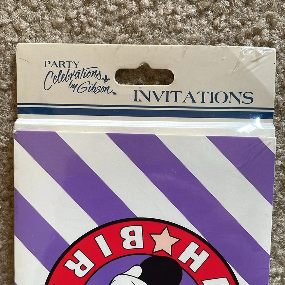 Vintage Disney Mickey Mouse Birthday Party Invitations - Package of 8